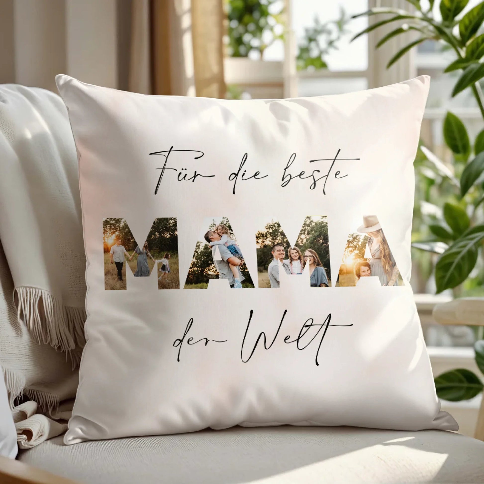 Personalisiertes Kissen - "Für die beste Mama | Foto" - LeinwandGlück