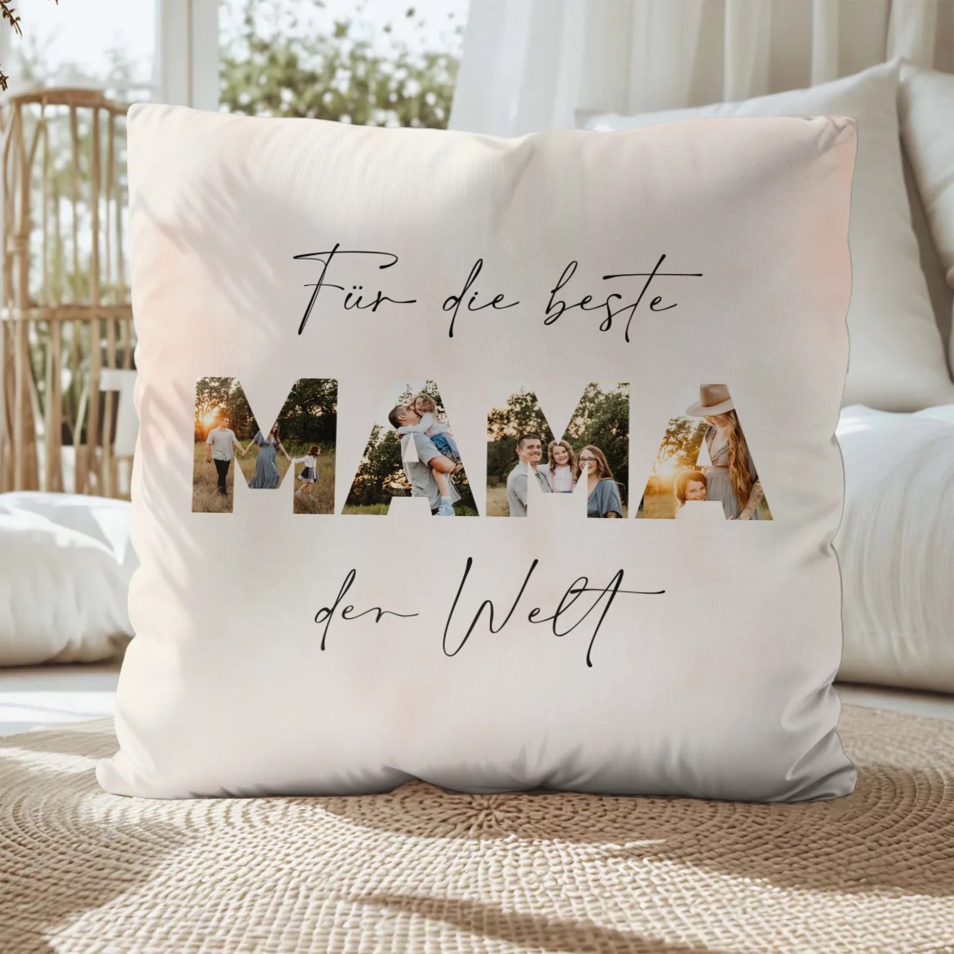 Personalisiertes Kissen - "Für die beste Mama | Foto" - LeinwandGlück