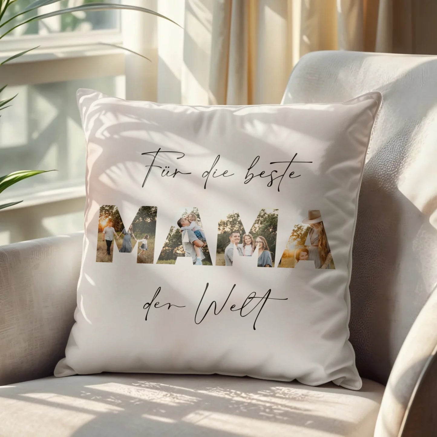 Personalisiertes Kissen - "Für die beste Mama | Foto" - LeinwandGlück