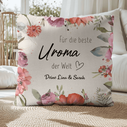 Personalisiertes Kissen - "Uroma" - LeinwandGlück