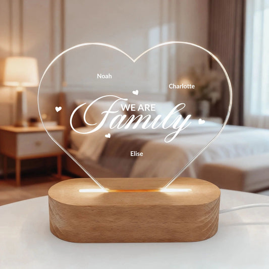 Personalisiertes LED Licht "We Are Family" - LeinwandGlück