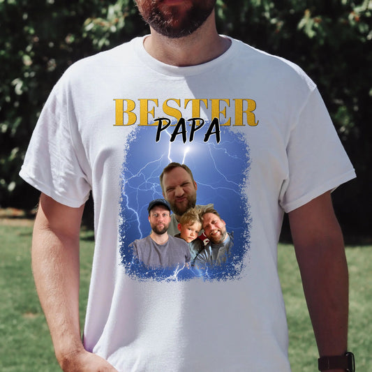 Personalisiertes T-Shirt - "90s Vintage Bester Papa" - LeinwandGlück