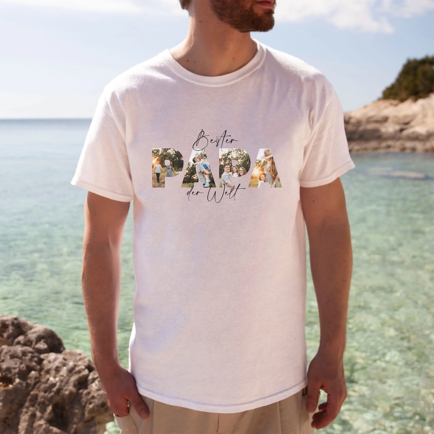 Personalisiertes T-Shirt - "Bester Papa | Foto" - LeinwandGlück