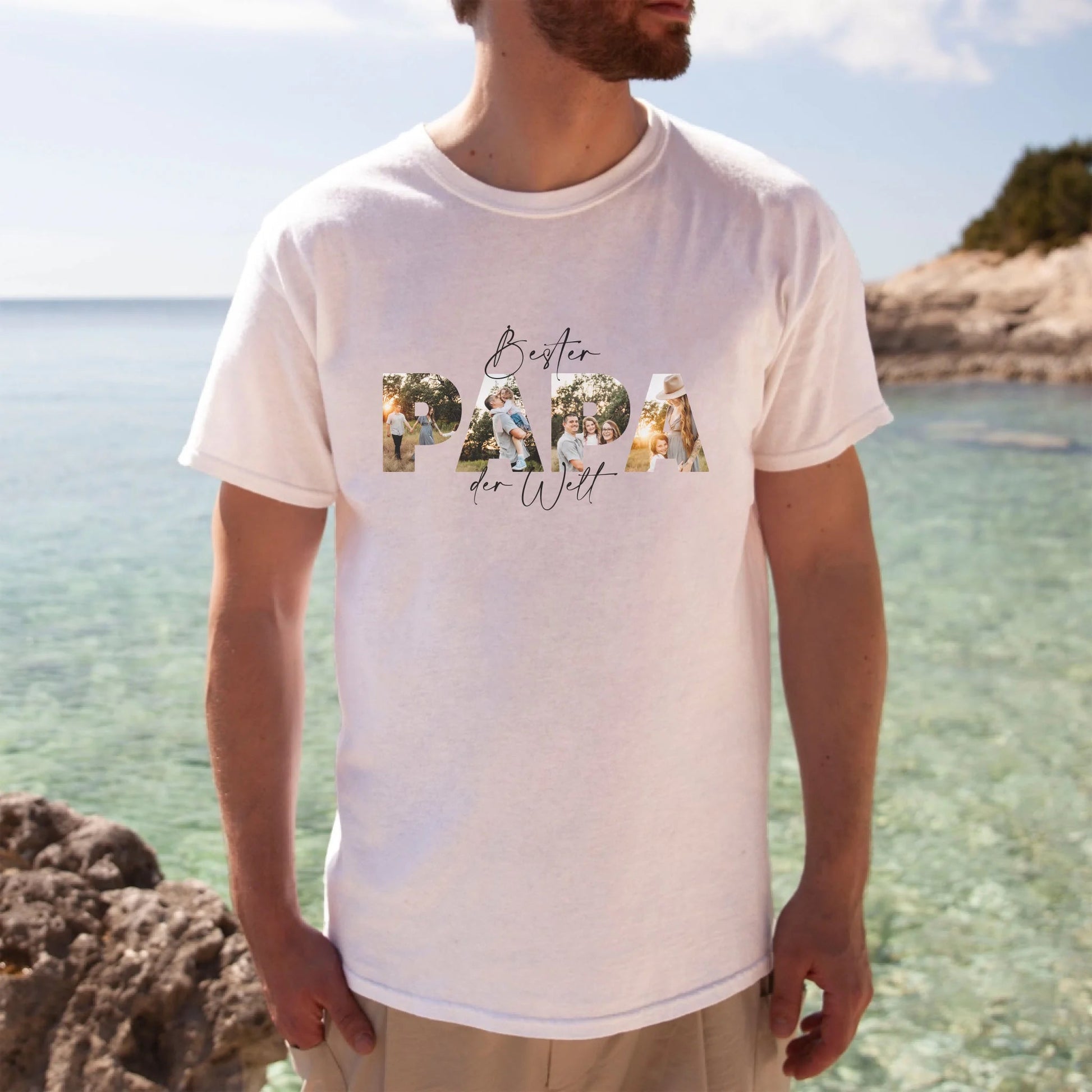 Personalisiertes T-Shirt - "Bester Papa | Foto" - LeinwandGlück