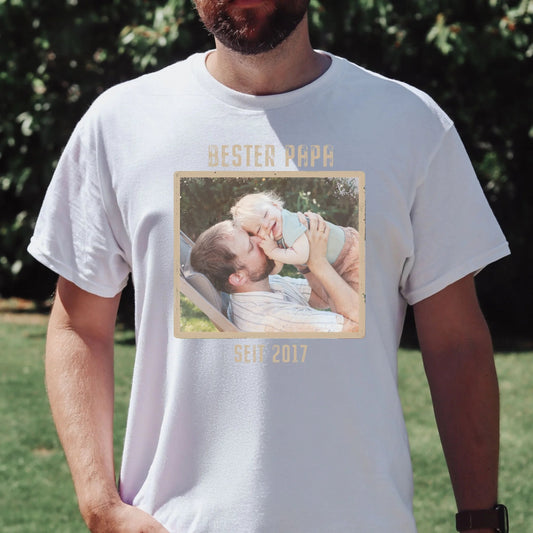Personalisiertes T-Shirt - "Bester Papa Vintage" - LeinwandGlück