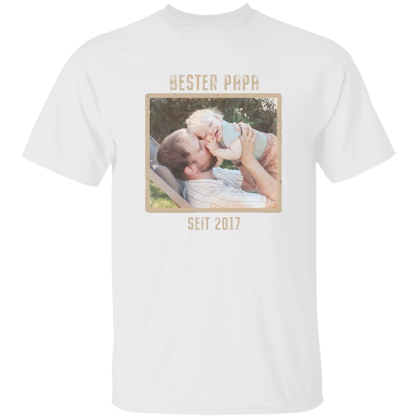 Personalisiertes T-Shirt - "Bester Papa Vintage" - LeinwandGlück