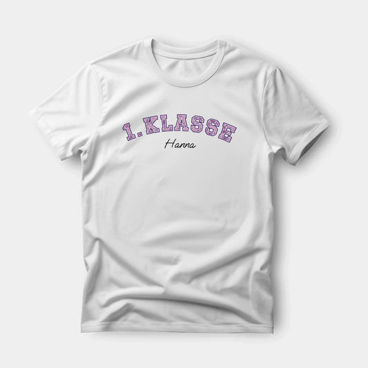 Personalisiertes T-Shirt Erste Klasse Blumen - LeinwandGlück