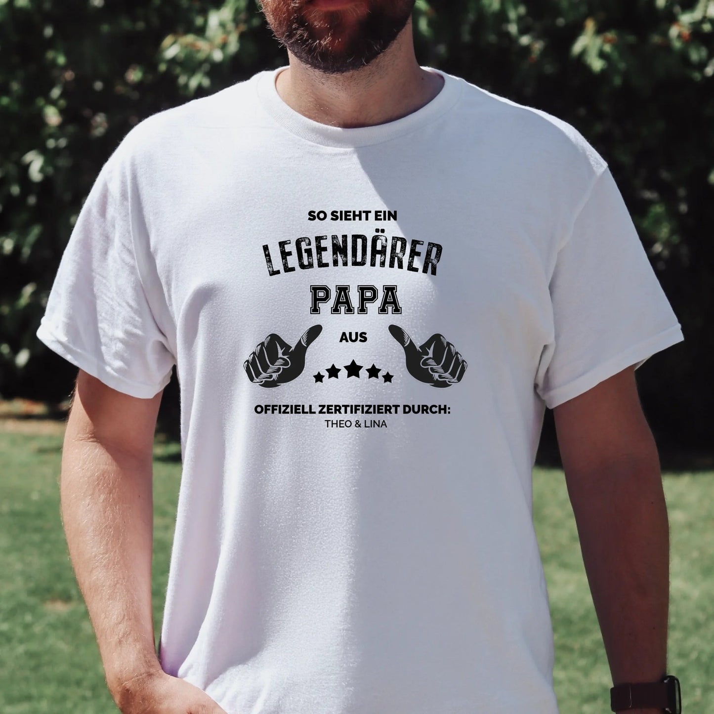 Personalisiertes T-Shirt - "Legendärer Papa" - LeinwandGlück