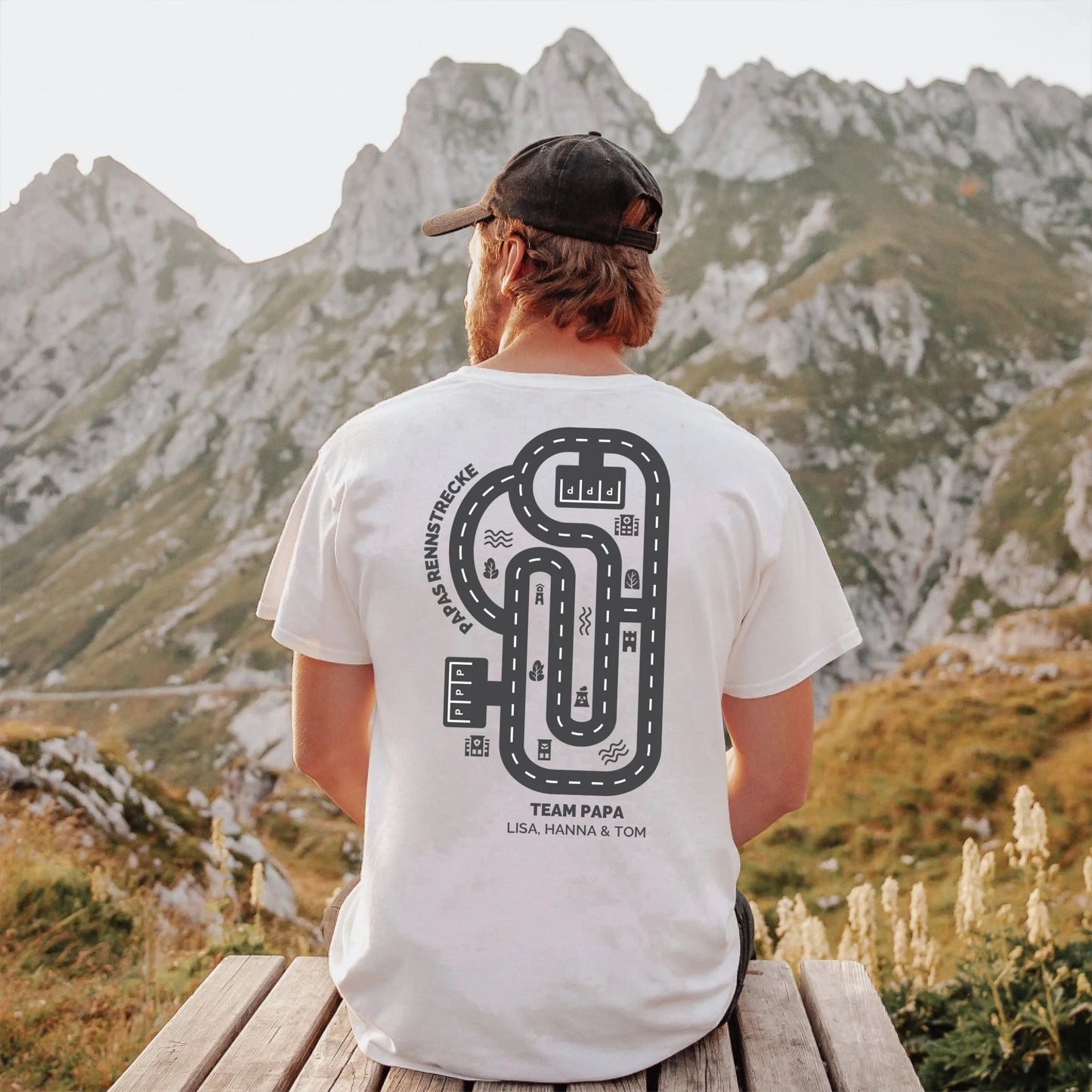 Personalisiertes T-Shirt - "Papa Rennstrecke" - LeinwandGlück