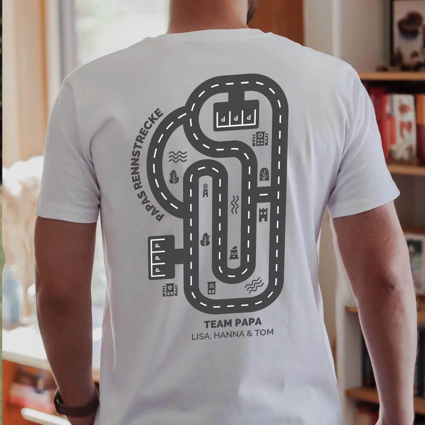 Personalisiertes T-Shirt - "Papa Rennstrecke" - LeinwandGlück
