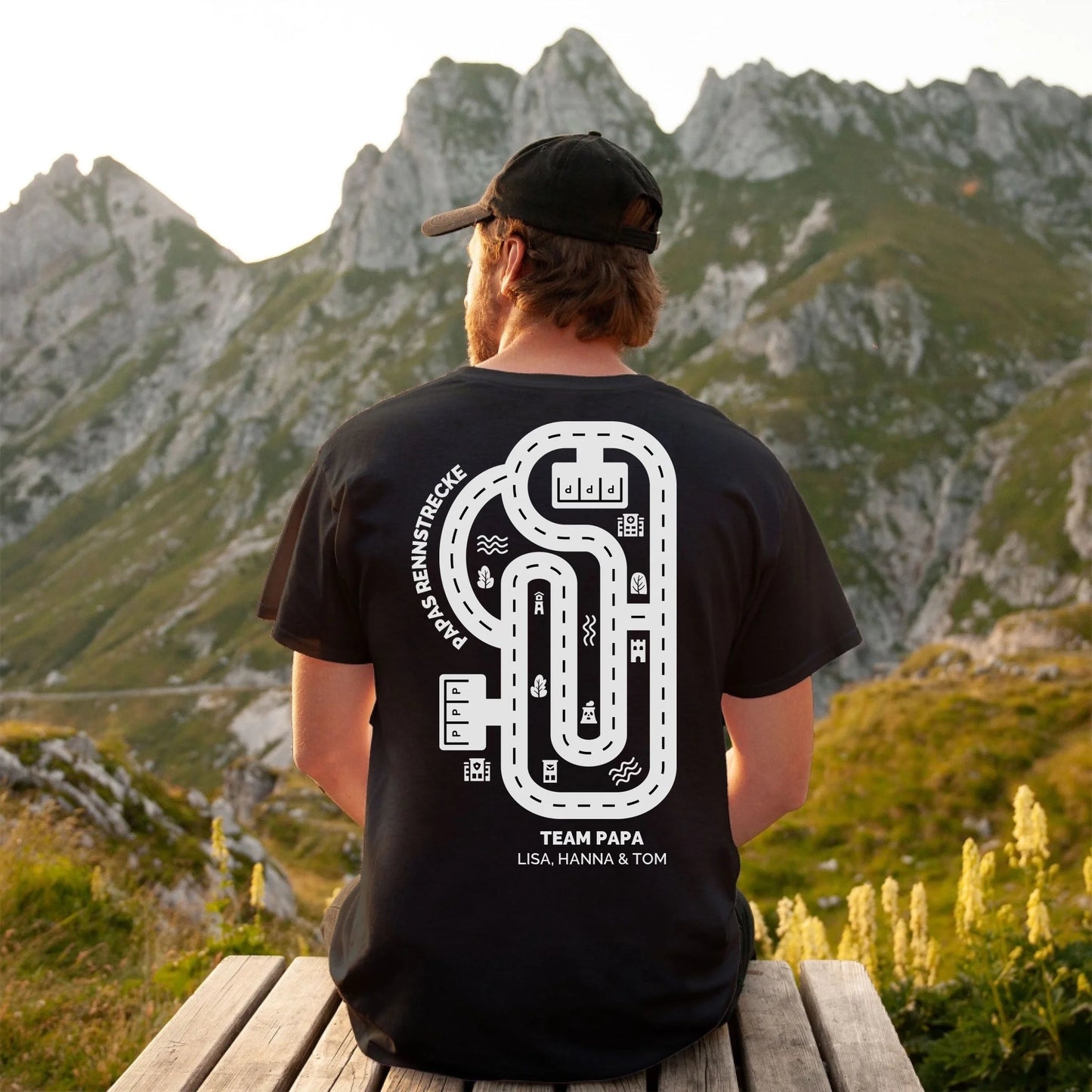 Personalisiertes T-Shirt - "Papa Rennstrecke" - LeinwandGlück