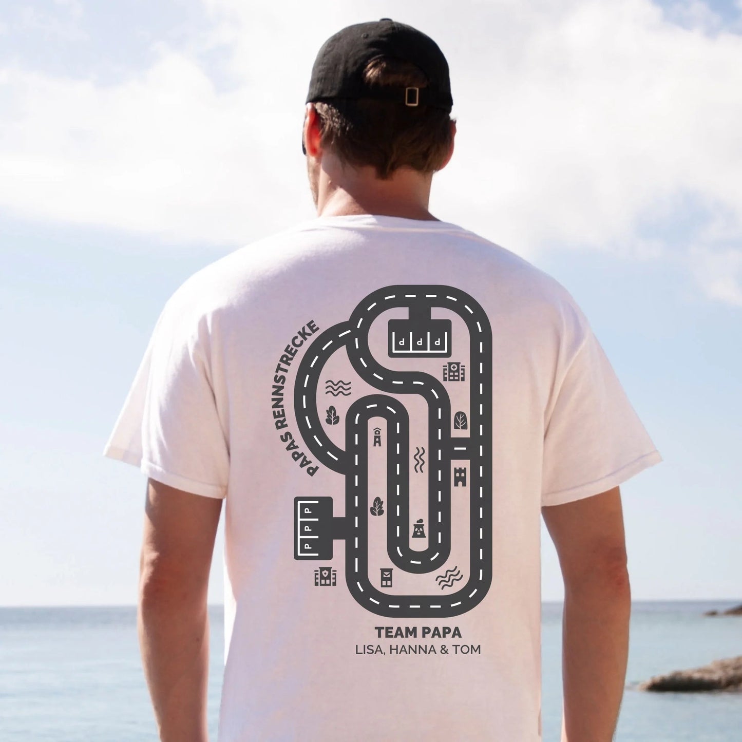 Personalisiertes T-Shirt - "Papa Rennstrecke" - LeinwandGlück