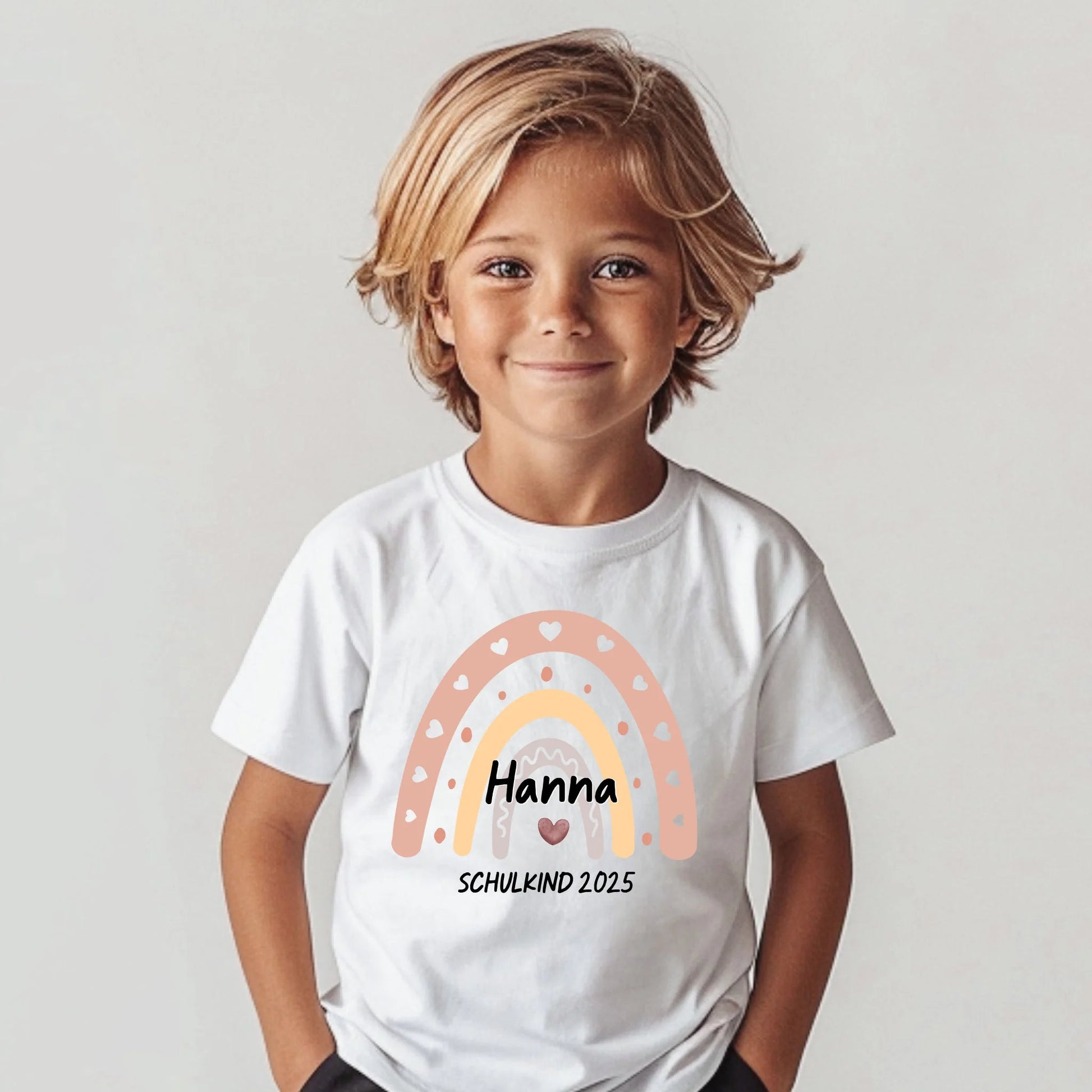 Personalisiertes T-Shirt Schulkind Regenbogen - LeinwandGlück