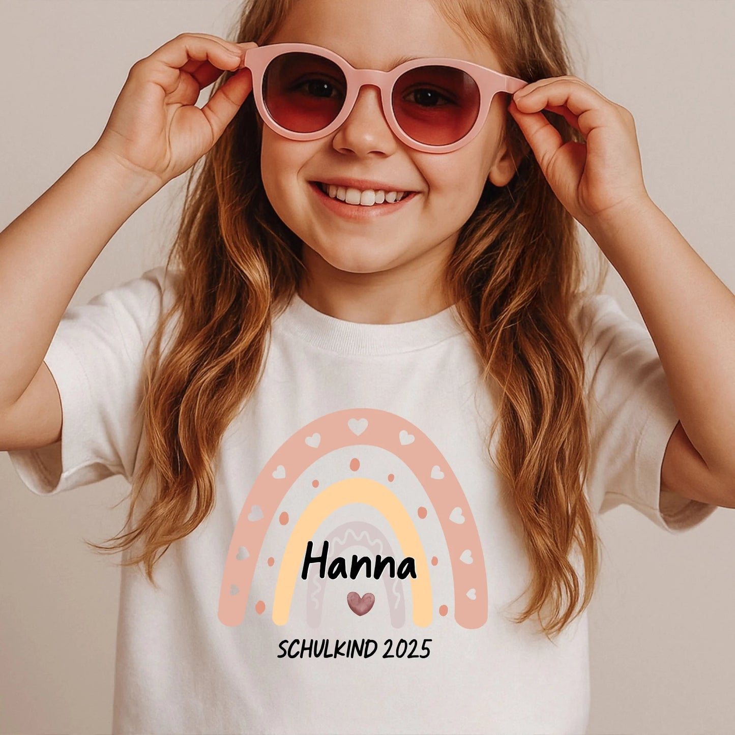 Personalisiertes T-Shirt Schulkind Regenbogen - LeinwandGlück