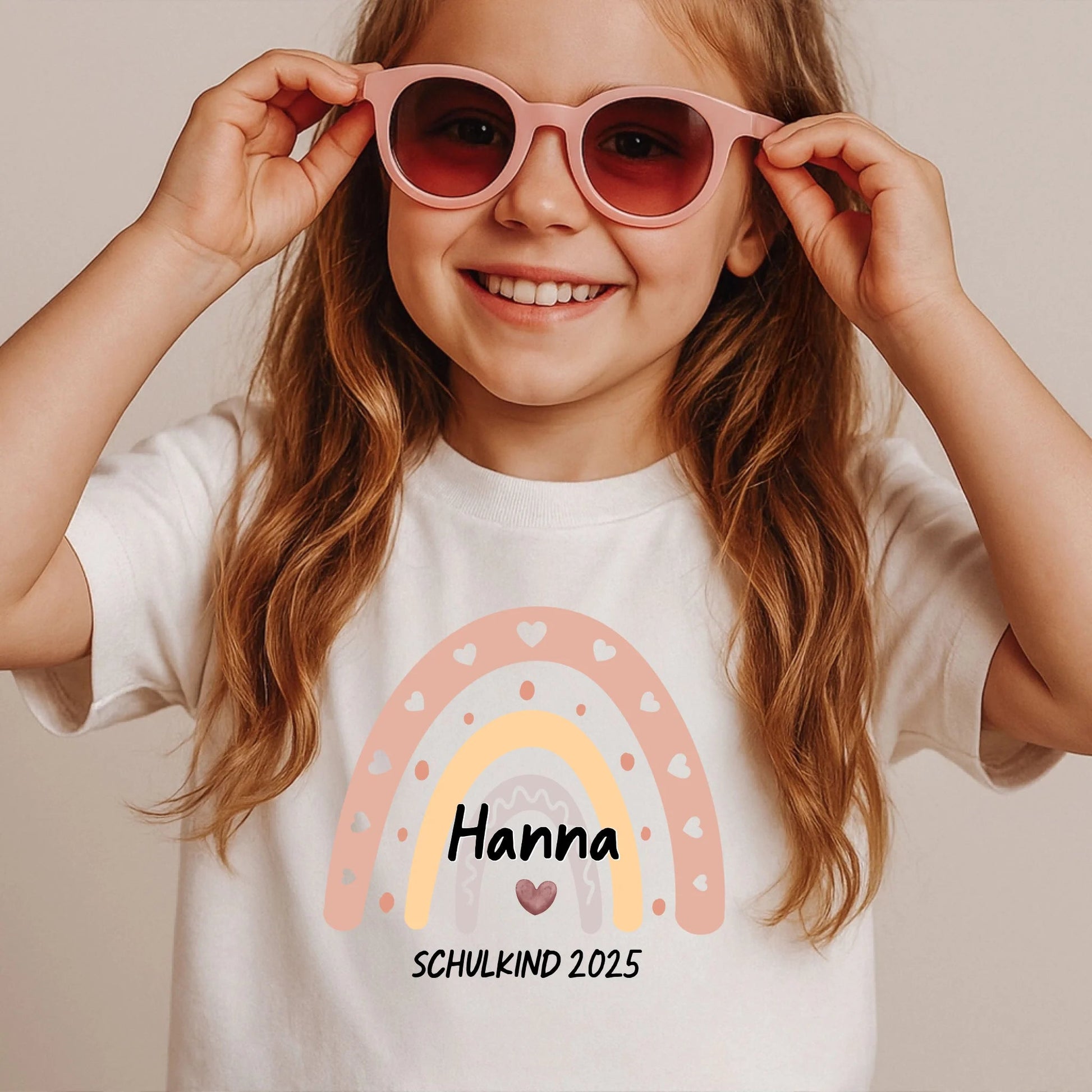 Personalisiertes T-Shirt Schulkind Regenbogen - LeinwandGlück