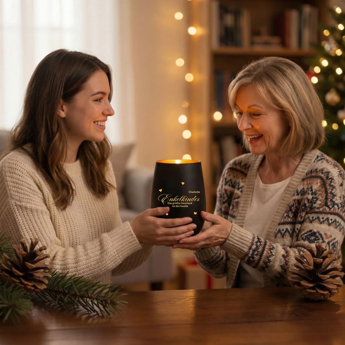 Personalisiertes Windlicht "Enkelkinder" - LeinwandGlück