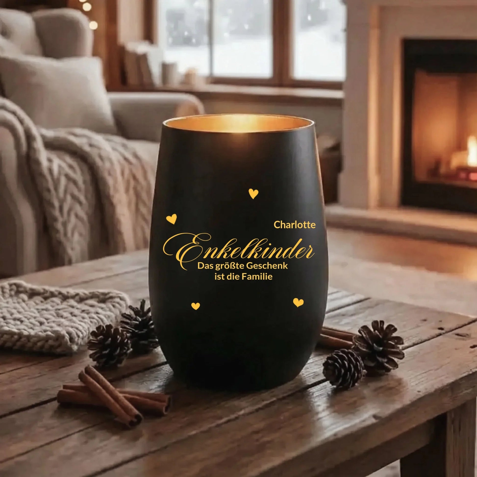 Personalisiertes Windlicht "Enkelkinder" - LeinwandGlück
