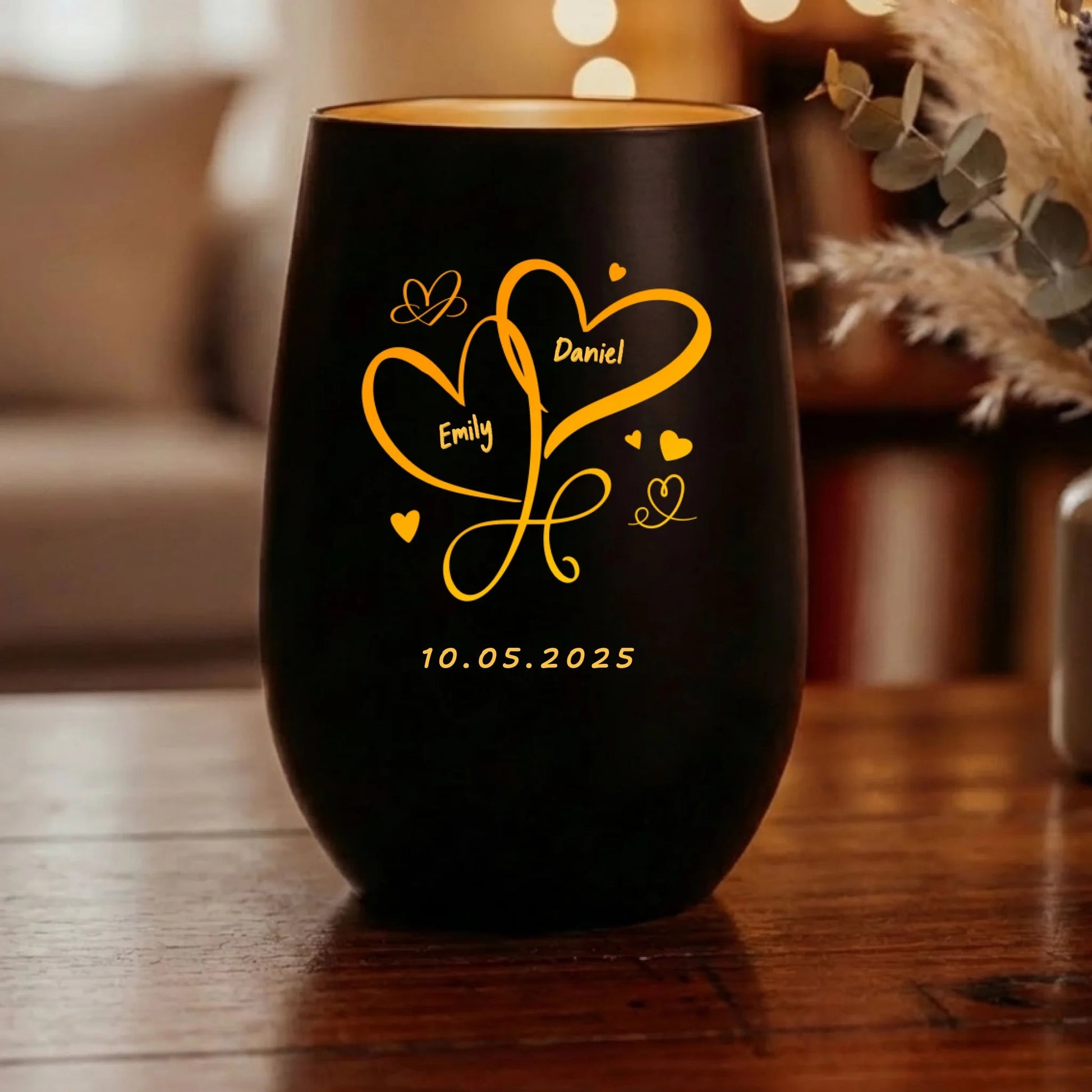 Personalisiertes Windlicht - "Valentin" - LeinwandGlück