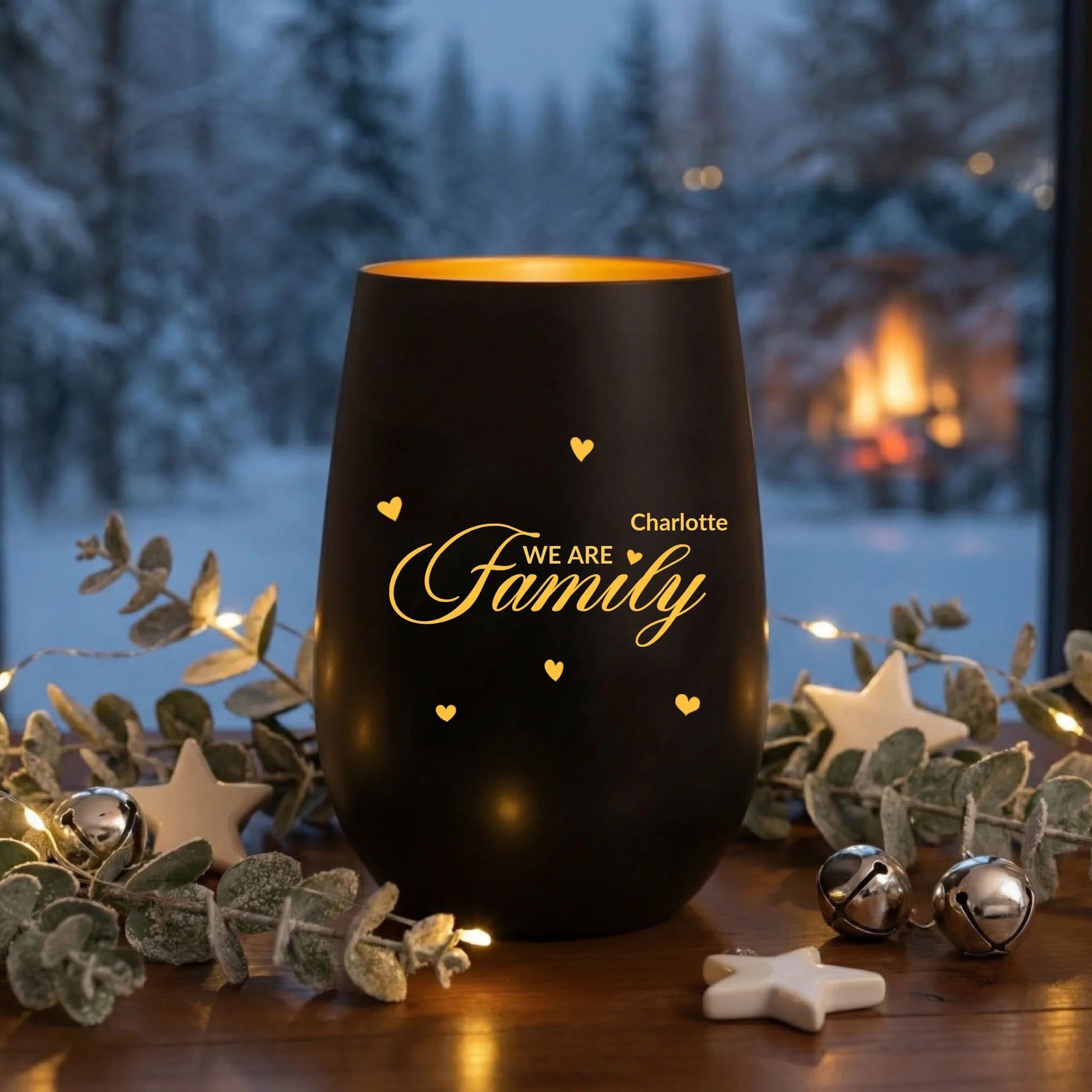 Personalisiertes Windlicht "We are Family" - LeinwandGlück