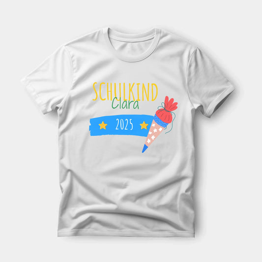 Schulkind T-Shirt mit Namen - LeinwandGlück
