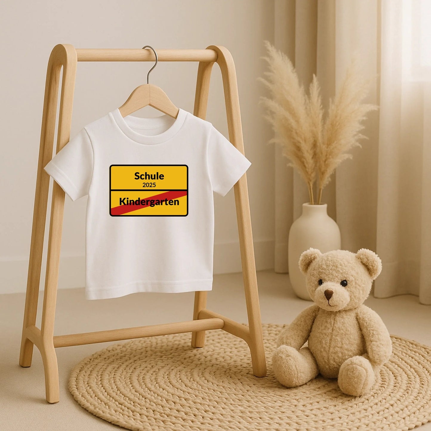 Schulkind T-Shirt Ortsschild - LeinwandGlück